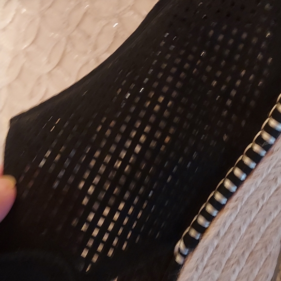 Daisy Fuentes Rory Black Wedge Sandals, Size 8.5 - Picture 10 of 14